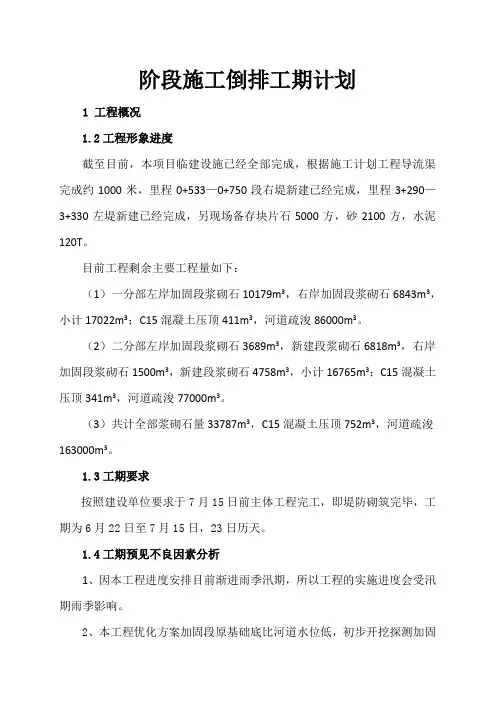 阶段施工倒排工期计划