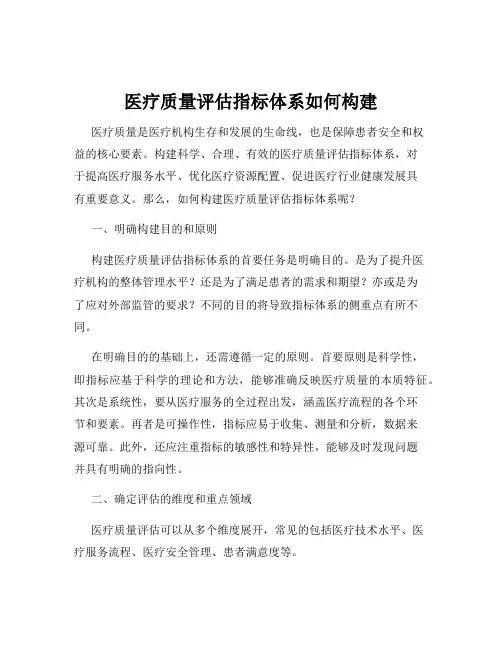 医疗质量评估指标体系如何构建