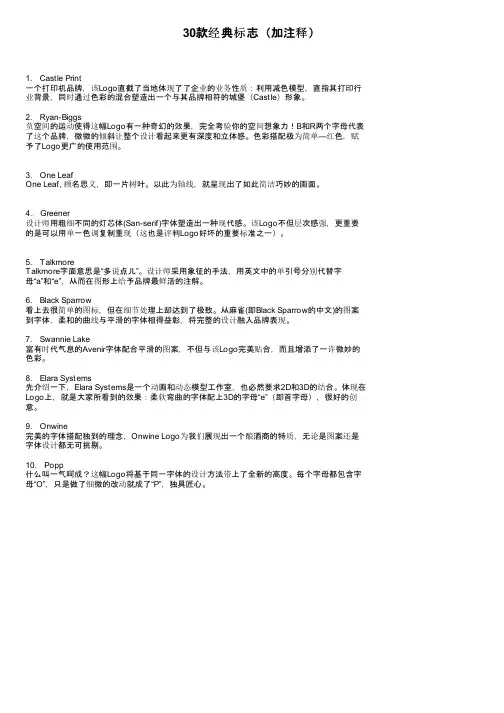 30款经典标志（加注释）
