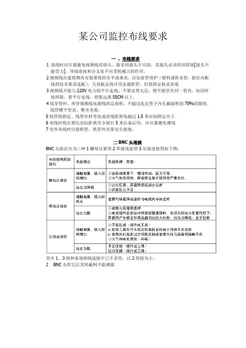 监控布线标准