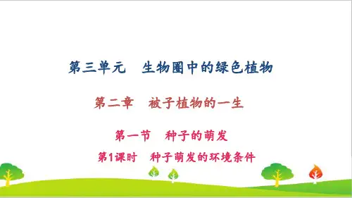 最新人教版生物七年级上册《种子的萌发第1课时种子萌发的环境条件》习题课件
