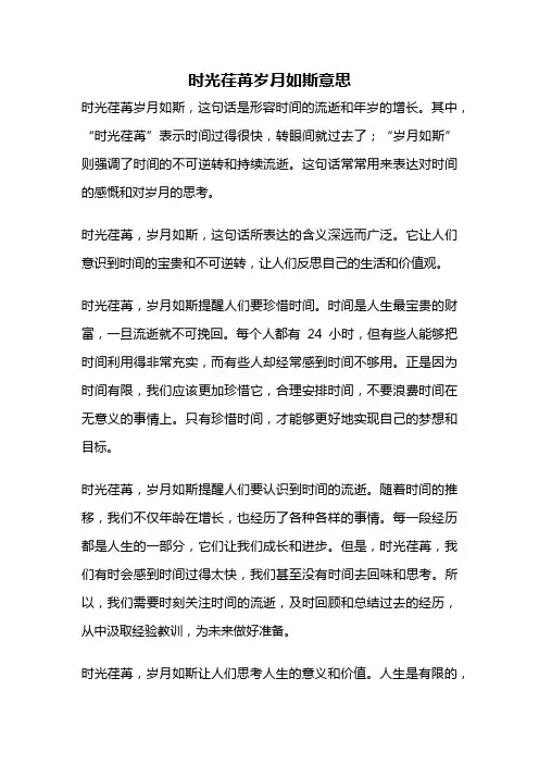 时光荏苒岁月如斯意思
