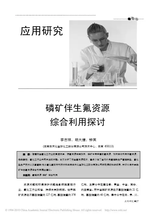 磷矿伴生氟资源综合利用探讨