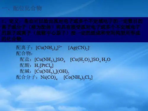 高中化学配位化合物竞赛课件.ppt