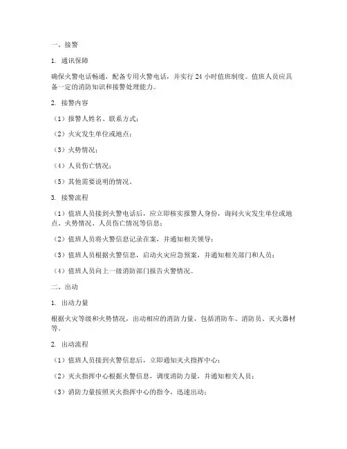 火灾应急预案接警程序