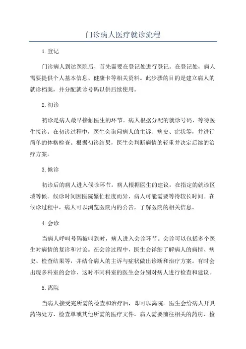 门诊病人医疗就诊流程