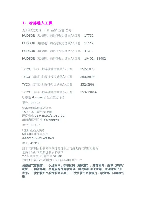 麻醉呼吸耗材