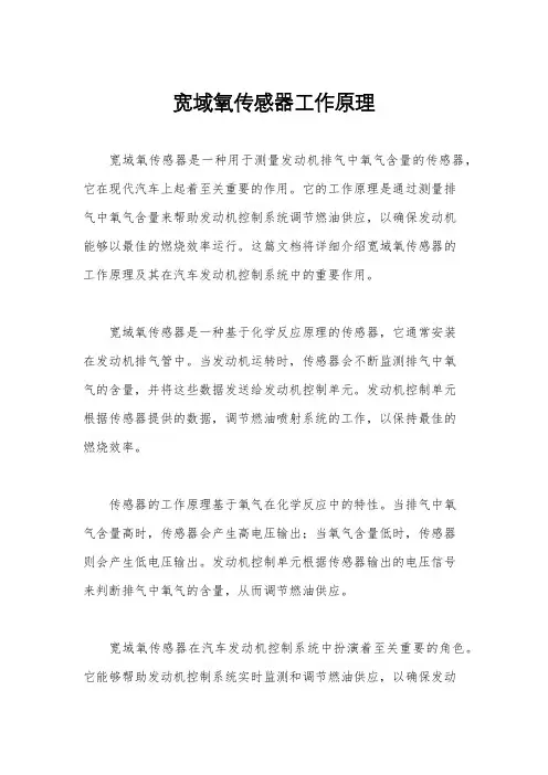 宽域氧传感器工作原理