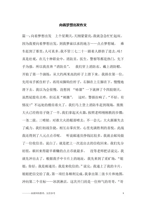 向着梦想出发作文