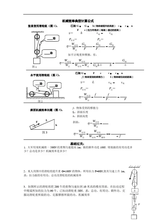机械效率典型计算公式