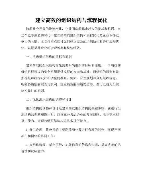 建立高效的组织结构与流程优化