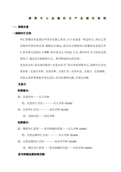 金融衍生产品业务操作规程