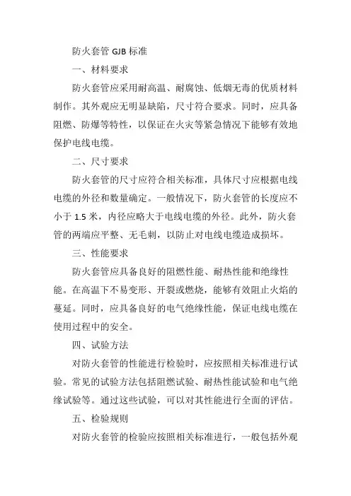 防火套管gjb标准