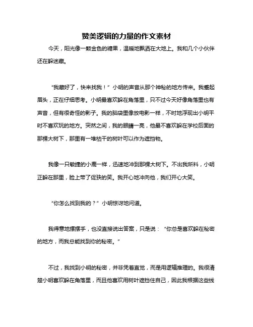 赞美逻辑的力量的作文素材
