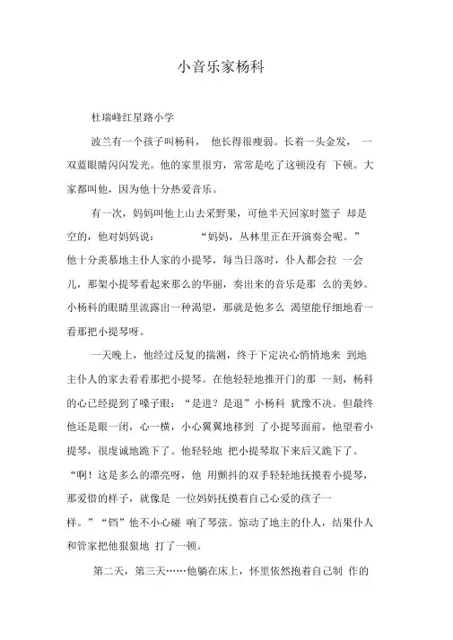 小音乐家杨科