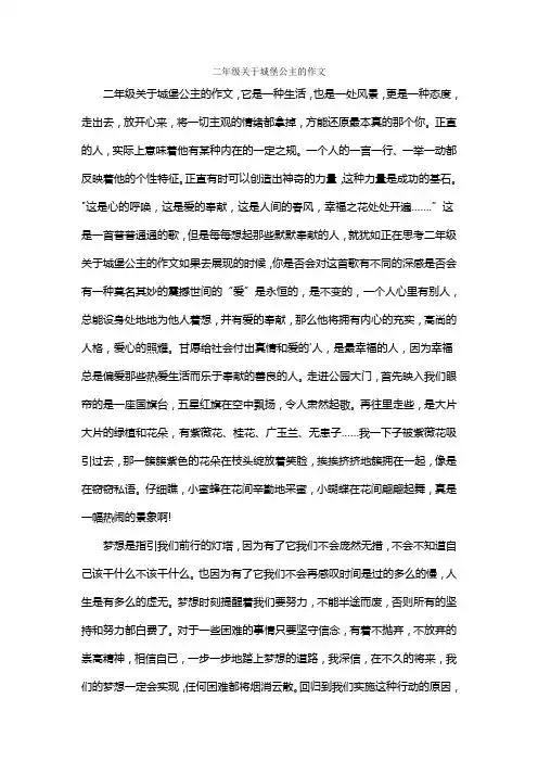 二年级关于城堡公主的作文