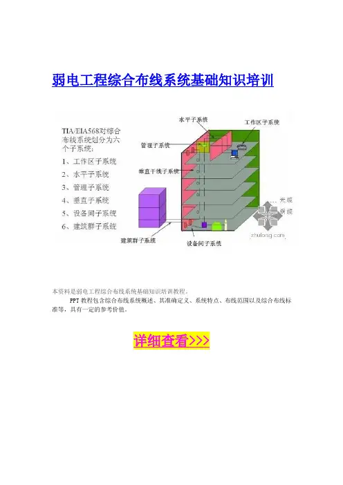弱电工程综合布线系统基础知识培训 (3)
