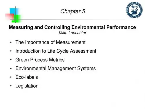 绿色化学与化工导论Chapter 5 Measuring and Controlling