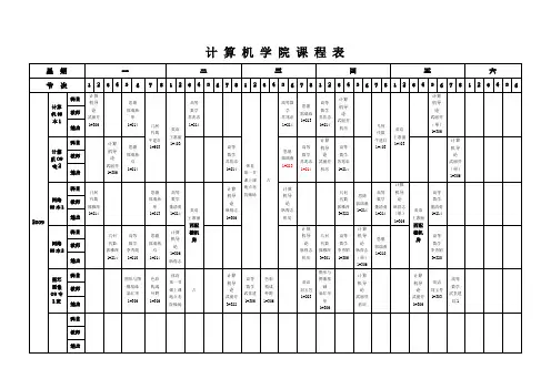计算机学院课程表星期一二三四五六节次12345678.