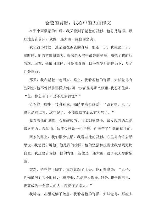爸爸的背影,我心中的大山作文