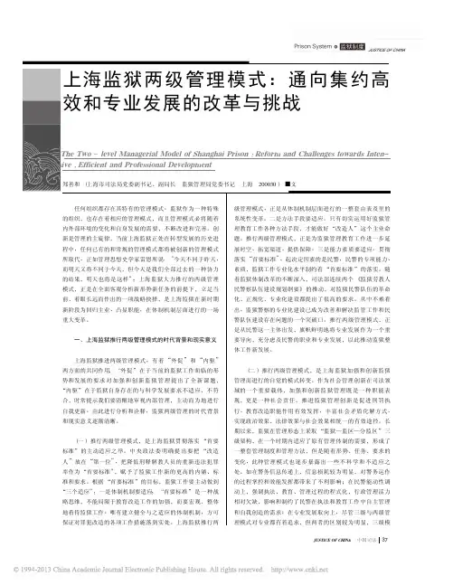 上海监狱两级管理模式：通向集约高效和专业发展的改革与挑战