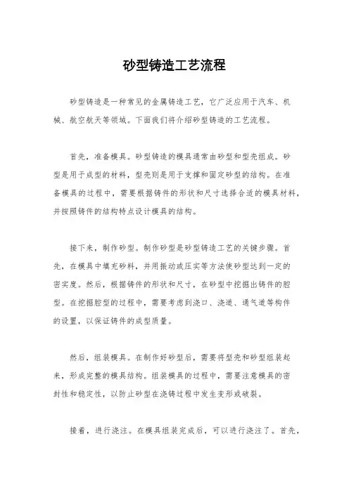 砂型铸造工艺流程