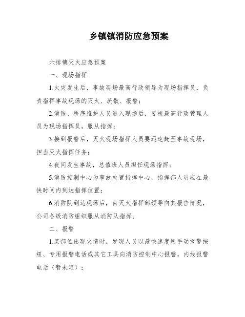 乡镇镇消防应急预案