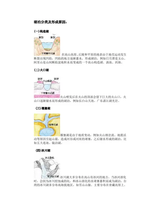 湖泊分类及形成原因