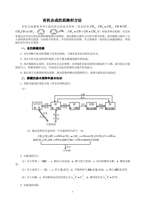 有机合成的思路和方法