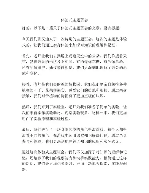 体验式主题班会