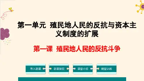 人教部编版九年级历史下册第一课  殖民地人民的反抗斗争(共40张PPT)