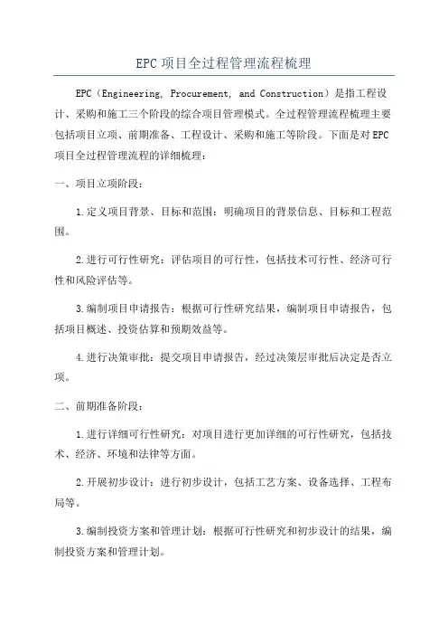 EPC项目全过程管理流程梳理