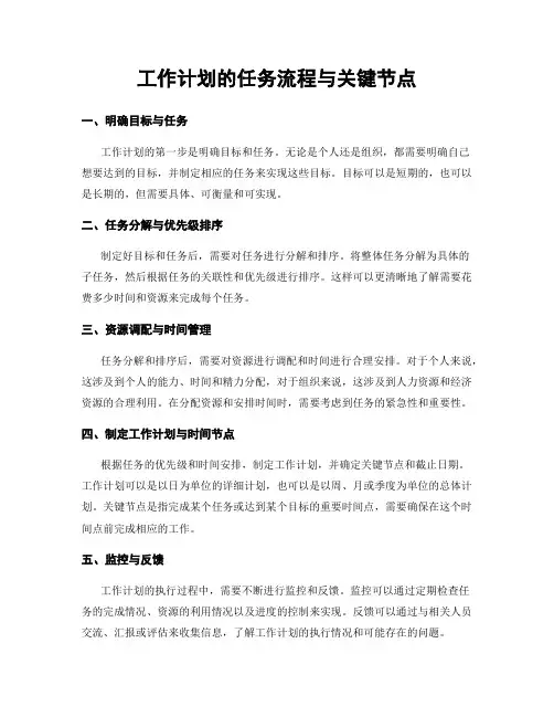工作计划的任务流程与关键节点