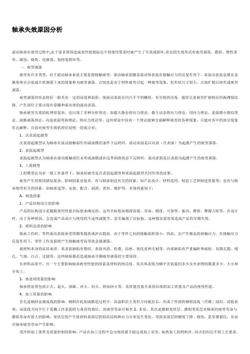 浅谈轴承失效原因分析