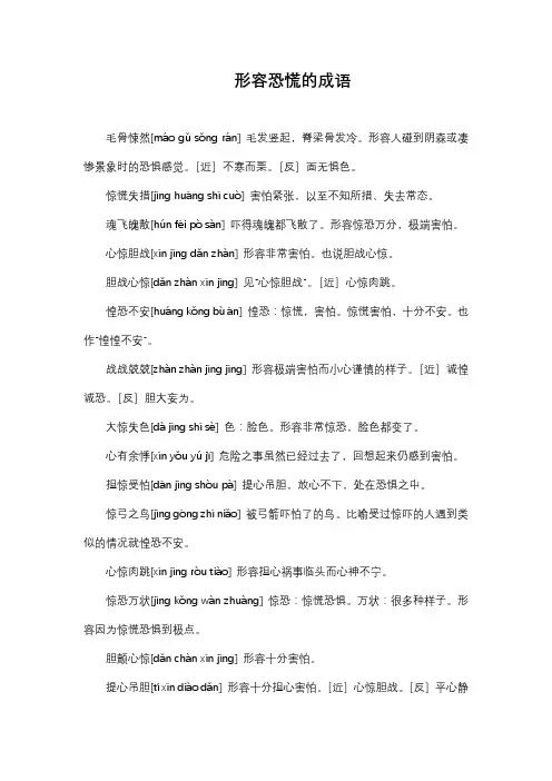 形容恐慌的成语