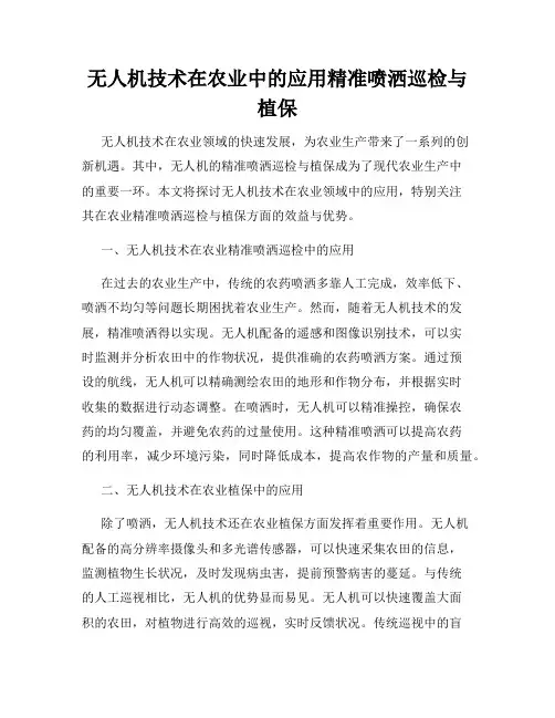 无人机技术在农业中的应用精准喷洒巡检与植保