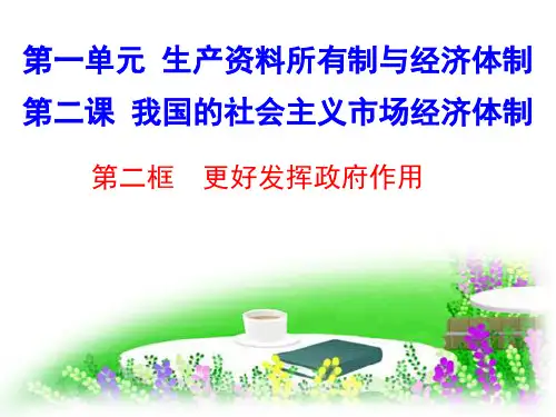 2.2 更好发挥政府作用 课件-【新教材】高中政治统编版(2019)必修二(共32张PPT)