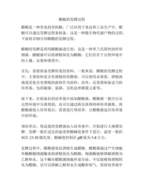 醋酸的发酵过程