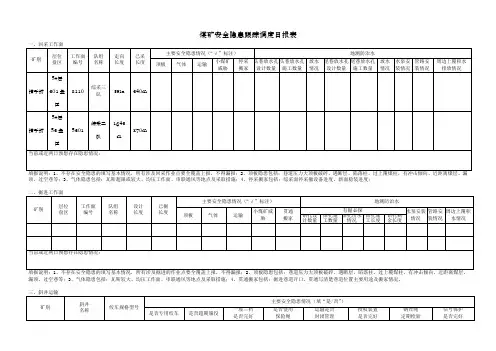 矿井日报表