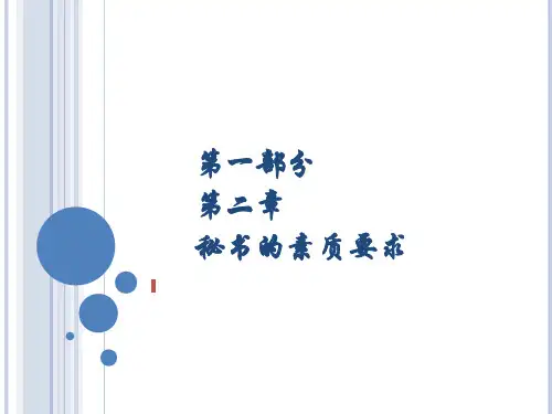 秘书的素质要求培训课件PPT(共 32张)