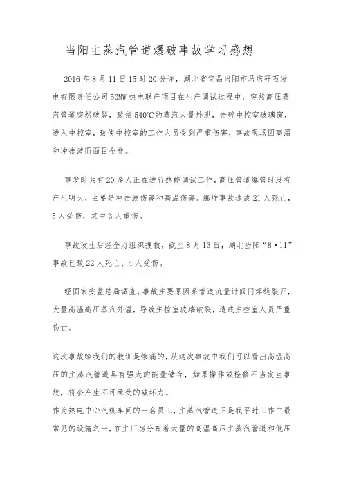 郝会明---当阳主气管道爆破感想
