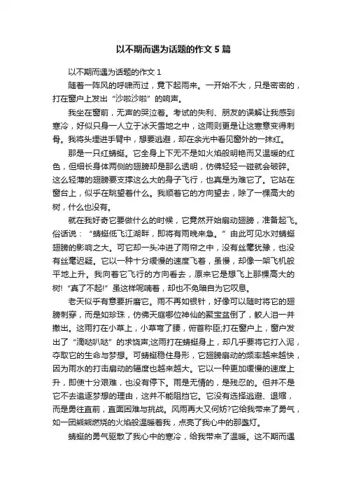 以不期而遇为话题的作文5篇