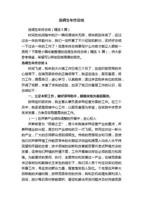 选调生年终总结