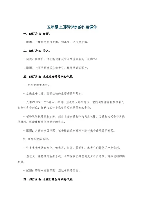 五年级上册科学水的作用课件