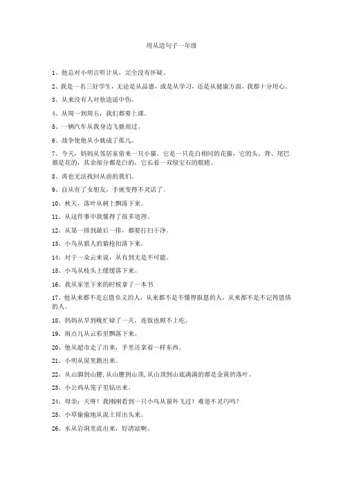 用从造句子一年级