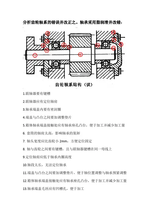 轴承改错题口诀
