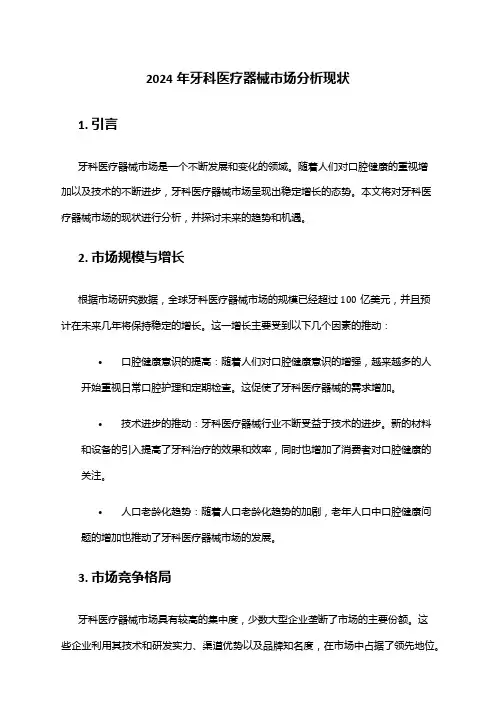 2024年牙科医疗器械市场分析现状