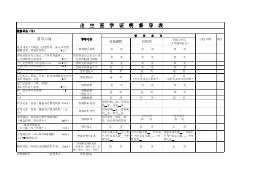 出生证督导表