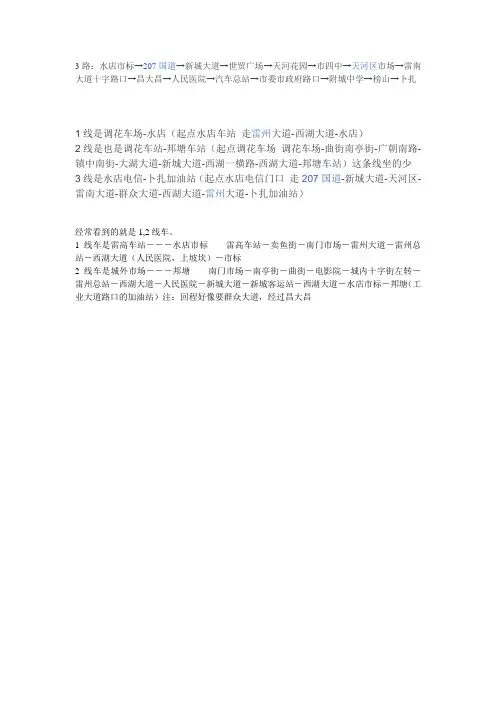 雷州公交线路图