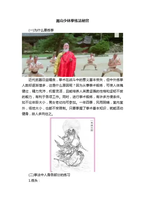 嵩山少林拳练法秘窍